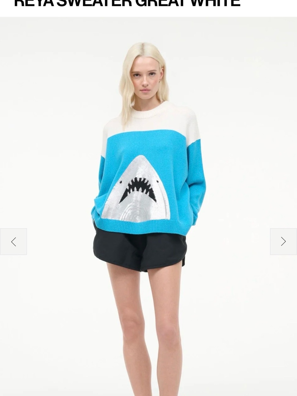 STAUD Crewneck Sweater Reya Great White - NWT